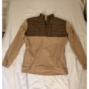 Southern Marsh Quilted Sweater Mens M Brown Tan Earth Tones Coastal Gorpcore